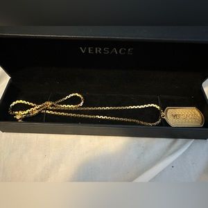 Versace Dog tag pendant necklace